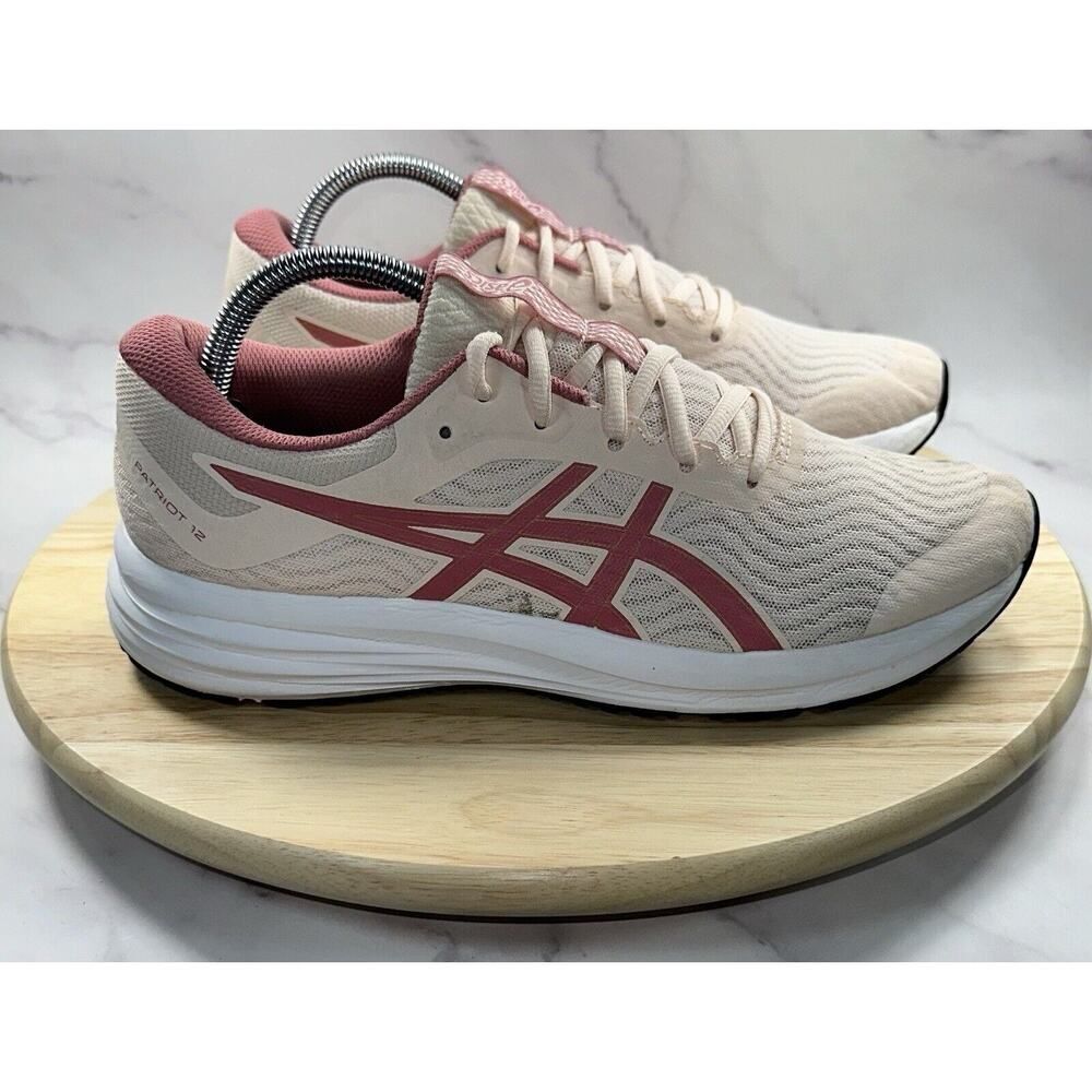 Asics Patriot 12 Pink White Athletic Running Shoes 1012A705 Women's Size 10